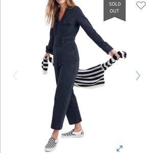 Madewell black denim jumpsuit